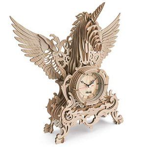 3D Wooden Puzzle Laser Cut Unicorn 71pc Jigsaw Puzzles Assembly Clock Model Kits